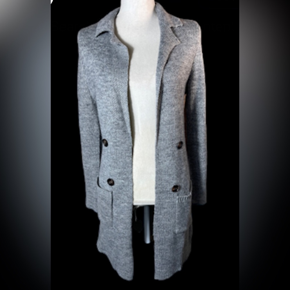 Sugar Rain open front duster length cardigan sweater pockets small